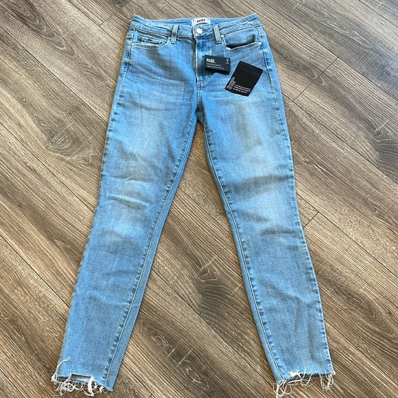 PAIGE high rise hoxton ankle skinny raw hem - Picture 2 of 10